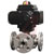 Dwyer Instruments - WE34-DTD02-T4-B - 3-Way Flanged SST Ball Valve 240 VAC Flow Path D 3/4