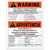 Panduit - PVS0705W2105Y-S - English & Spanish write-on area adhesive vinyl sign WARNING orange/black 7x5