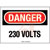 Panduit - PPS0710DV011 - 230 VOLTS DANGER Header Polyester Adhesive Sign|70387013 | ChuangWei Electronics